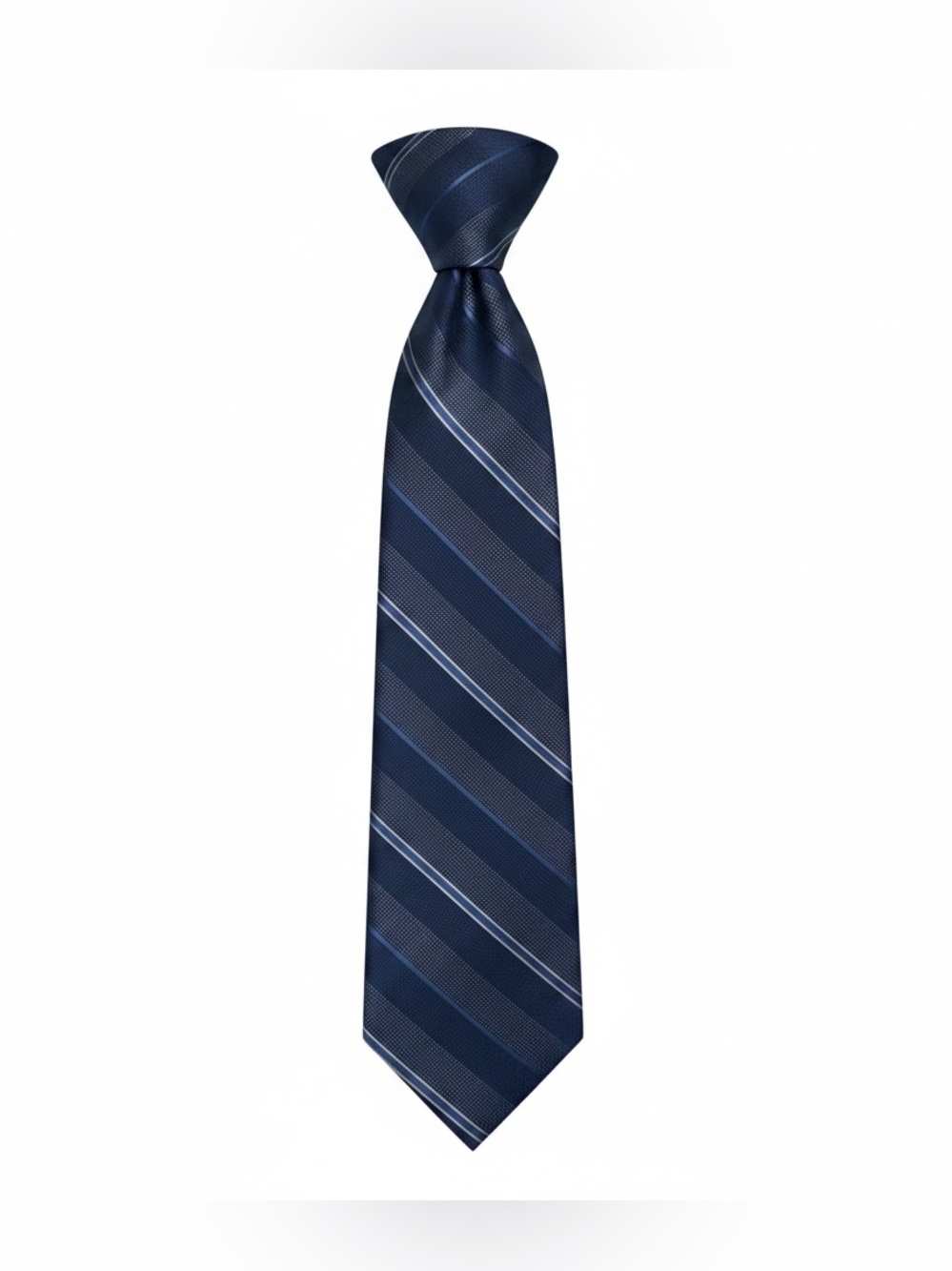 Kenneth Cole Awareness Men’s Silk Necktie Blue Black Gray Striped Career Tie